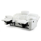 Canapé inclinable droit en similicuir à bras évasés de 85 po de largeur - 37L x 85W x 41H