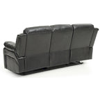 Canapé inclinable droit en similicuir à bras évasés de 85 po de largeur - 37L x 85W x 41H