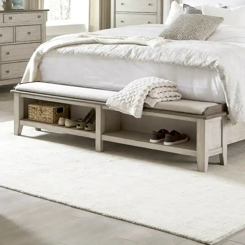 Lit de rangement en lin vieilli Ivy Hollow