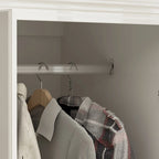 Large Wooden Wardrobe Armoire with Raised Panel Closet Storage Cabinet