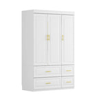 Grande armoire en bois avec portes à panneaux surélevés
