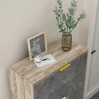 Meuble de rangement pour chaussures avec tiroir basculant et miroir