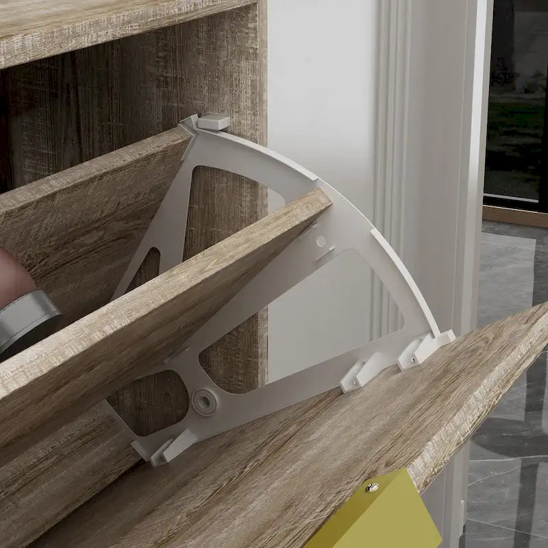 Meuble de rangement pour chaussures avec tiroir basculant et miroir