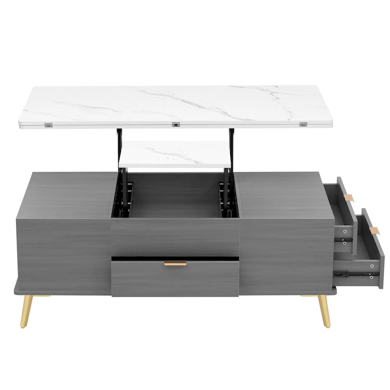 Table basse relevable moderne, multifonctionnelle avec tiroirs