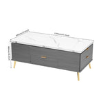 Table basse relevable moderne, multifonctionnelle avec tiroirs
