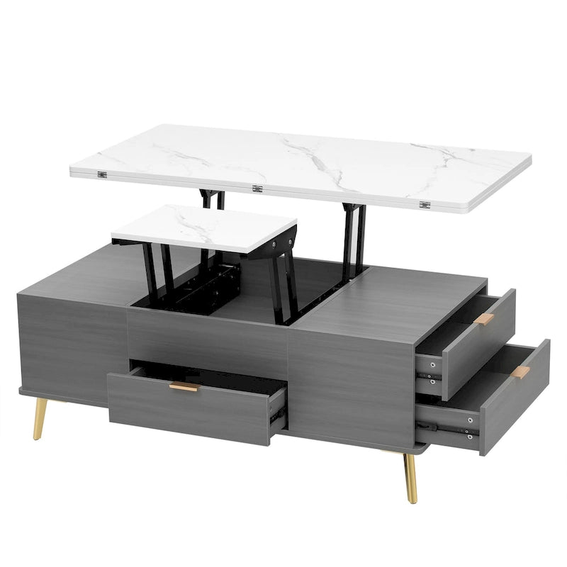 Table basse relevable moderne, multifonctionnelle avec tiroirs