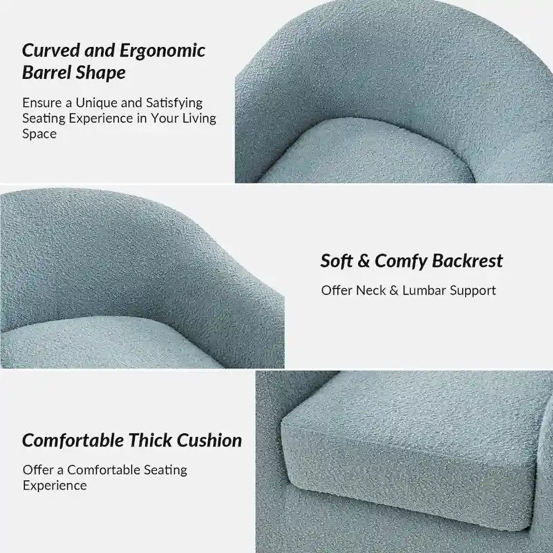 Fauteuil de bureau pivotant ergonomique moderne en tissu bouclette