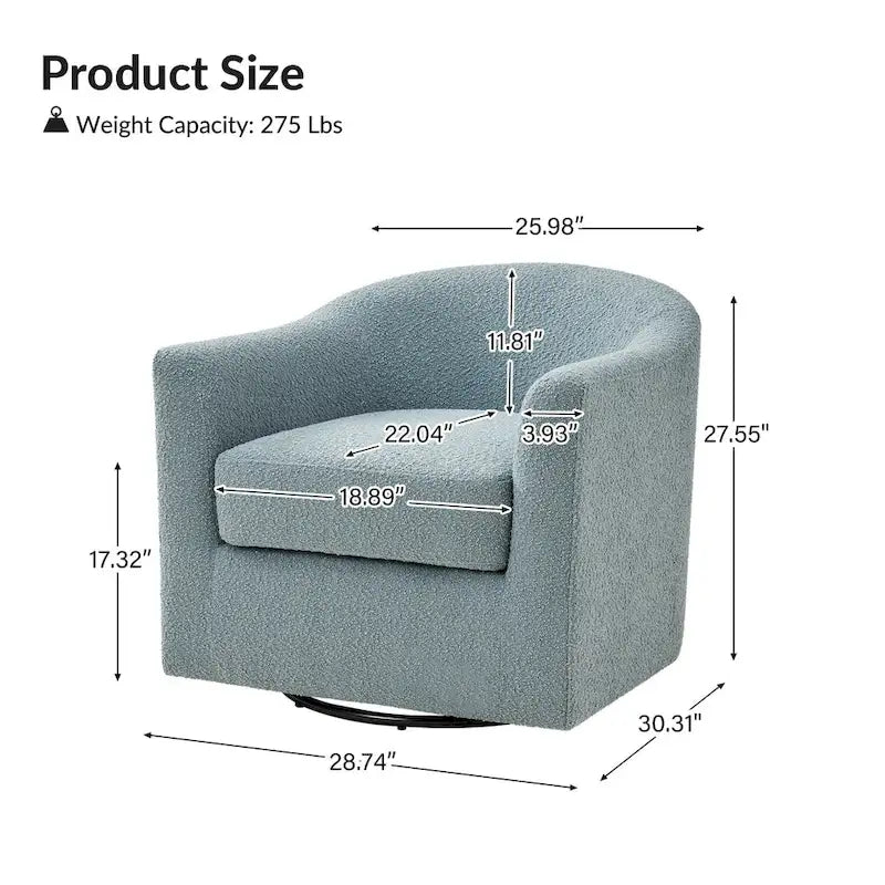 Fauteuil de bureau pivotant ergonomique moderne en tissu bouclette