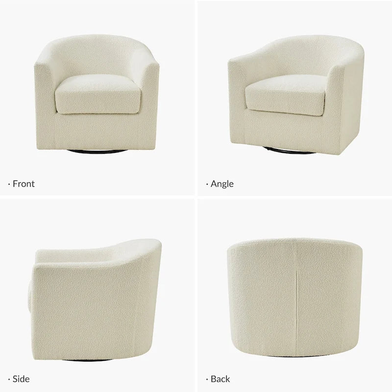 Fauteuil de bureau pivotant ergonomique moderne en tissu bouclette