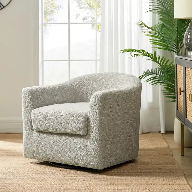 Fauteuil de bureau pivotant ergonomique moderne en tissu bouclette