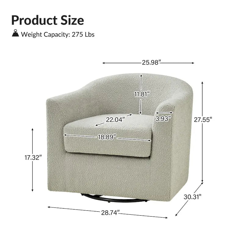 Fauteuil de bureau pivotant ergonomique moderne en tissu bouclette
