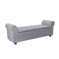 Banc de rangement Wena de Porthos Home, accoudoirs arrondis, revêtement en tissu