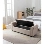 Banc de rangement Wena de Porthos Home, accoudoirs arrondis, revêtement en tissu