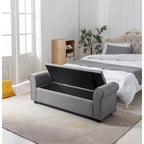 Banc de rangement Wena de Porthos Home, accoudoirs arrondis, revêtement en tissu