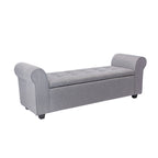 Banc de rangement Wena de Porthos Home, accoudoirs arrondis, revêtement en tissu