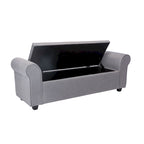 Banc de rangement Wena de Porthos Home, accoudoirs arrondis, revêtement en tissu