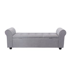 Banc de rangement Wena de Porthos Home, accoudoirs arrondis, revêtement en tissu