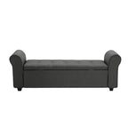 Banc de rangement Wena de Porthos Home, accoudoirs arrondis, revêtement en tissu