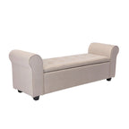 Banc de rangement Wena de Porthos Home, accoudoirs arrondis, revêtement en tissu