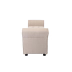 Banc de rangement Wena de Porthos Home, accoudoirs arrondis, revêtement en tissu