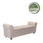 Banc de rangement Wena de Porthos Home, accoudoirs arrondis, revêtement en tissu