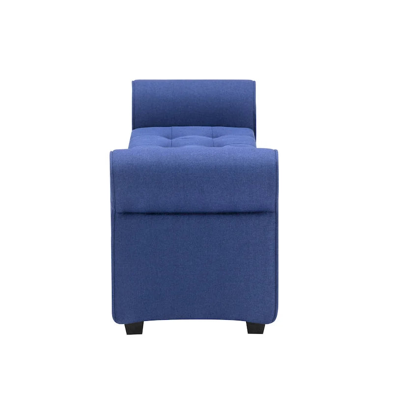 Banc de rangement Wena de Porthos Home, accoudoirs arrondis, revêtement en tissu