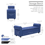 Banc de rangement Wena de Porthos Home, accoudoirs arrondis, revêtement en tissu