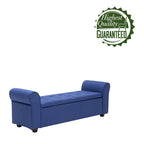 Banc de rangement Wena de Porthos Home, accoudoirs arrondis, revêtement en tissu