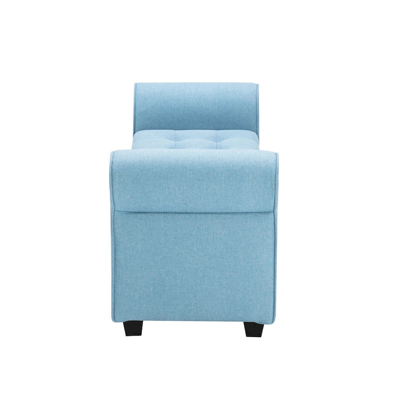 Banc de rangement Wena de Porthos Home, accoudoirs arrondis, revêtement en tissu