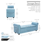 Banc de rangement Wena de Porthos Home, accoudoirs arrondis, revêtement en tissu