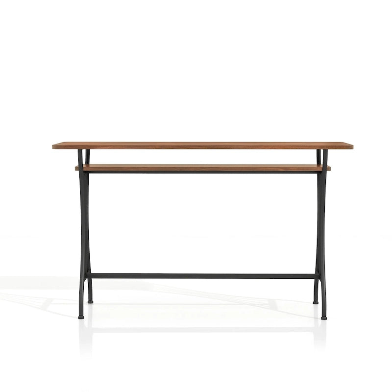 Table de comptoir industrielle de 60 pouces en métal à 1 étagère