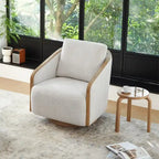 Fauteuil d'appoint pivotant baquet rembourré moderne pour salon