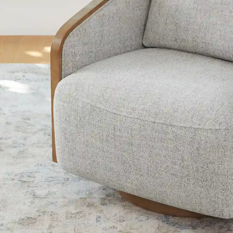 Fauteuil d'appoint pivotant baquet rembourré moderne pour salon