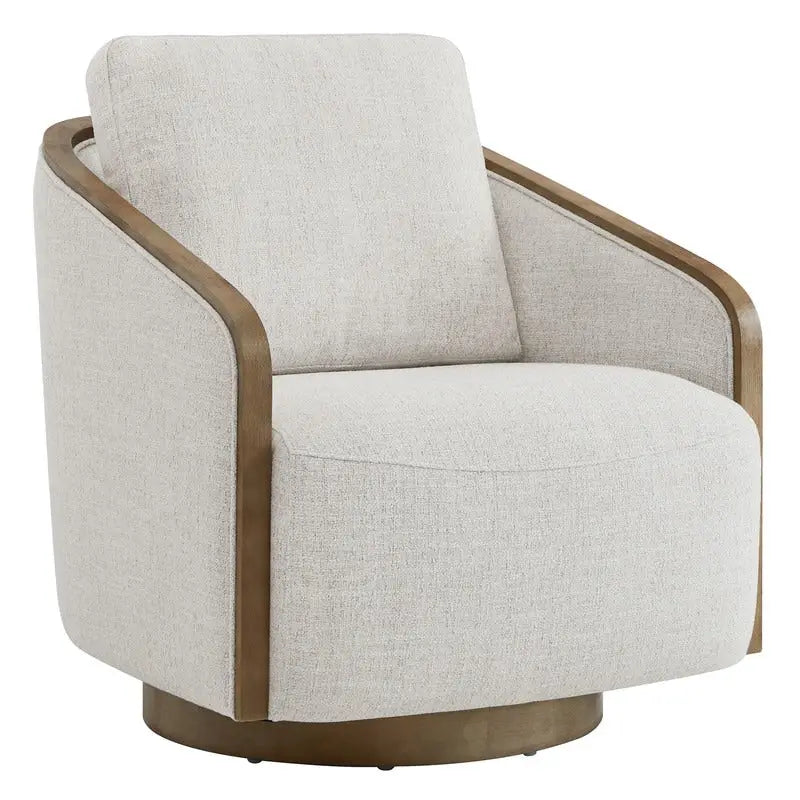 Fauteuil d'appoint pivotant baquet rembourré moderne pour salon