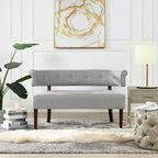 Banquette causeuse touffetée 51 (moderne, avec accoudoirs encastrés)