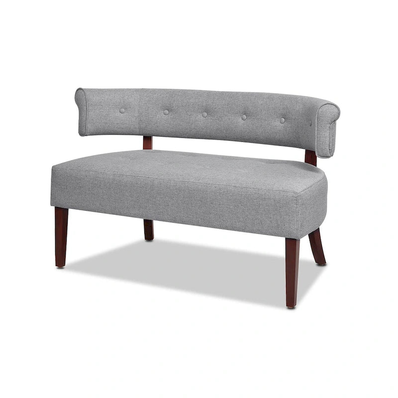Banquette causeuse touffetée 51 (moderne, avec accoudoirs encastrés)