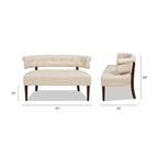 Banquette causeuse touffetée 51 (moderne, avec accoudoirs encastrés)
