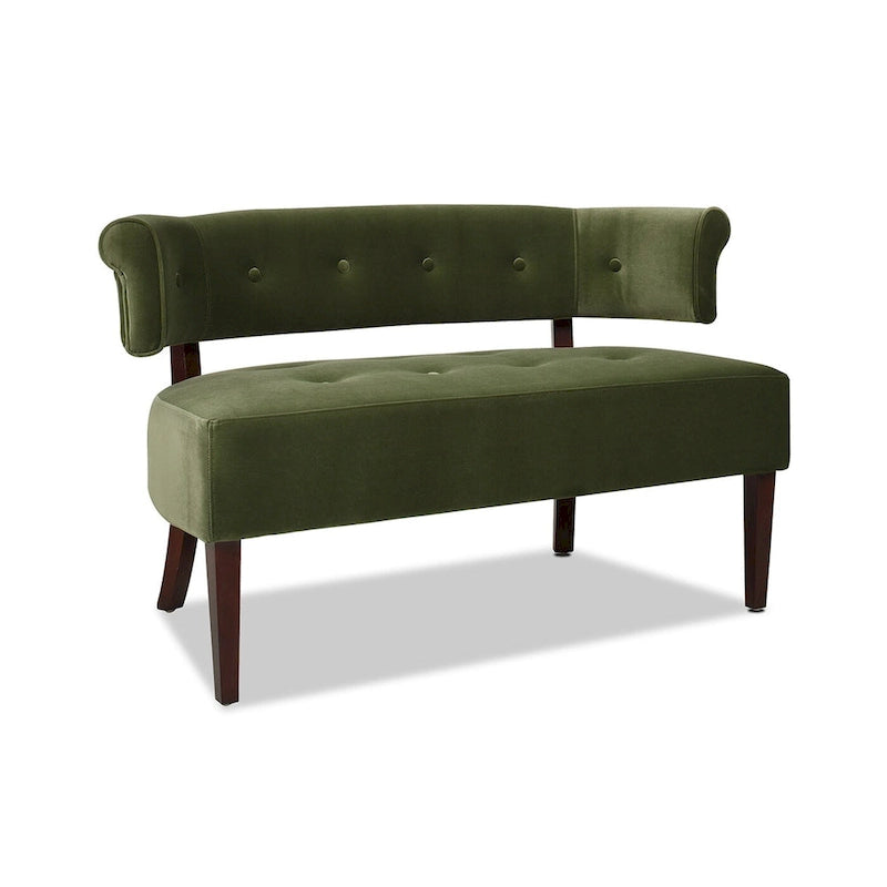 Banquette causeuse touffetée 51 (moderne, avec accoudoirs encastrés)