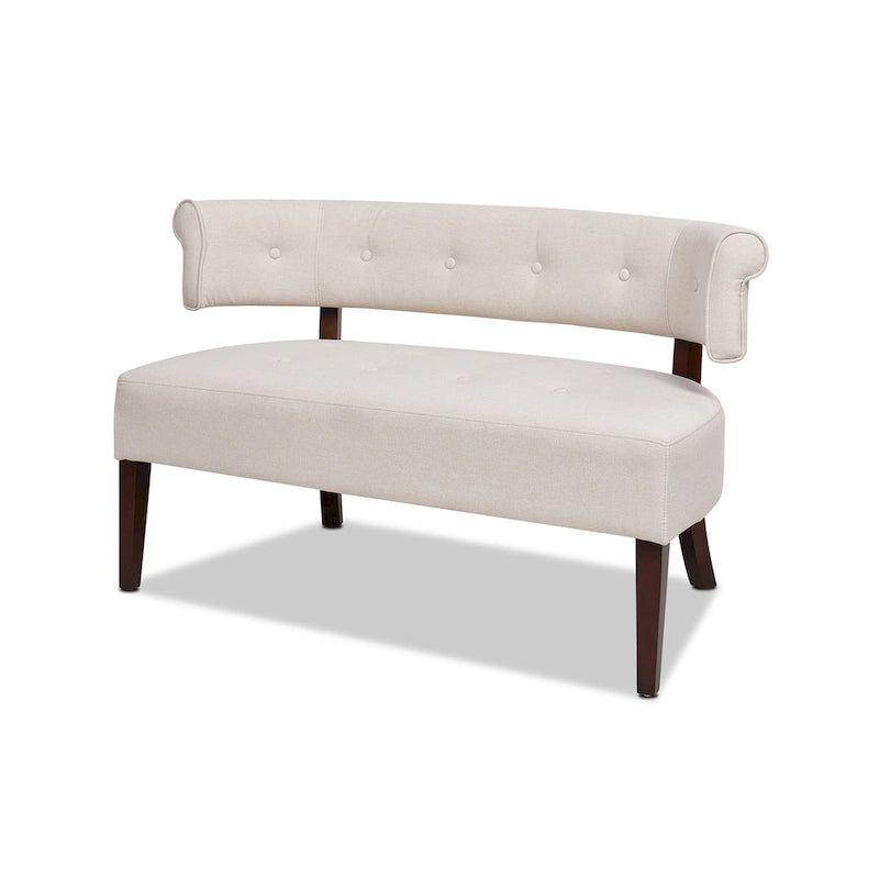 Banquette causeuse touffetée 51 (moderne, avec accoudoirs encastrés)