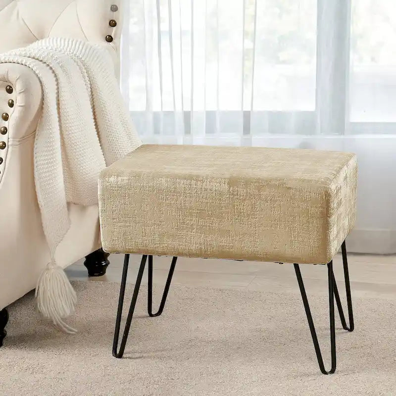 Pouf en velours texturé