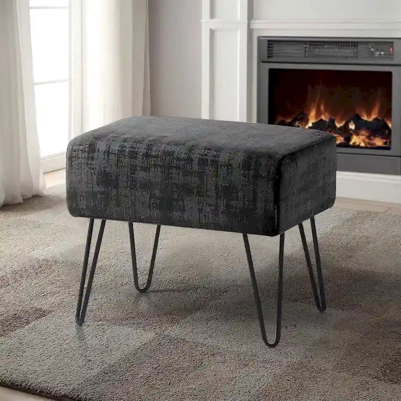 Pouf en velours texturé