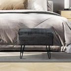 Pouf en velours texturé