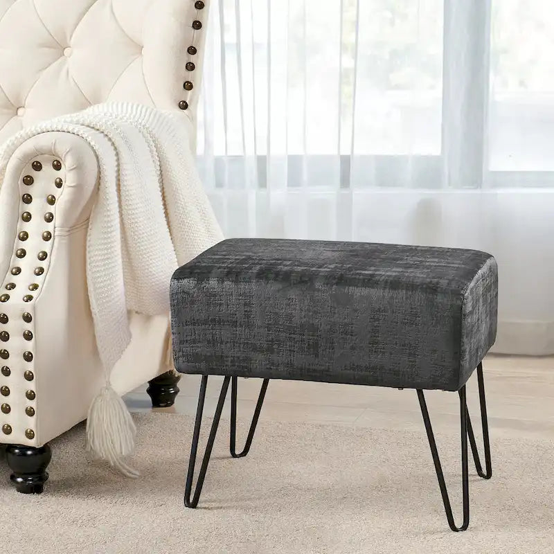 Pouf en velours texturé