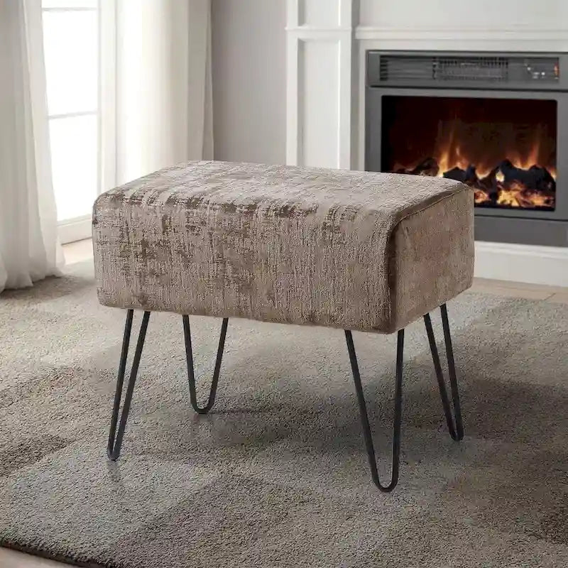 Pouf en velours texturé