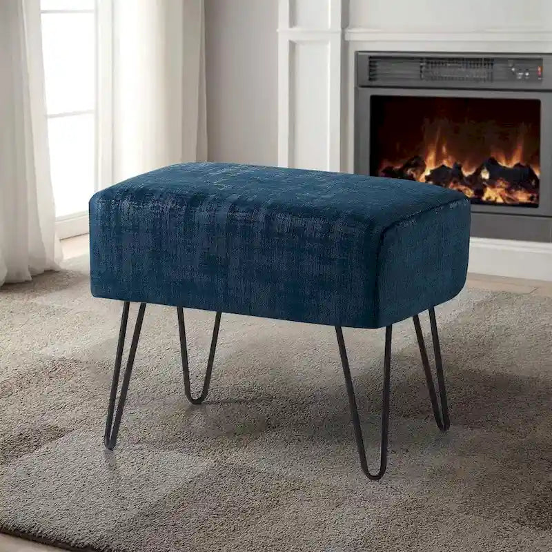 Pouf en velours texturé
