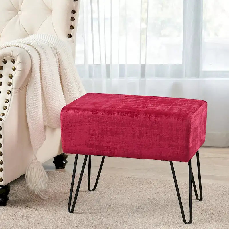 Pouf en velours texturé