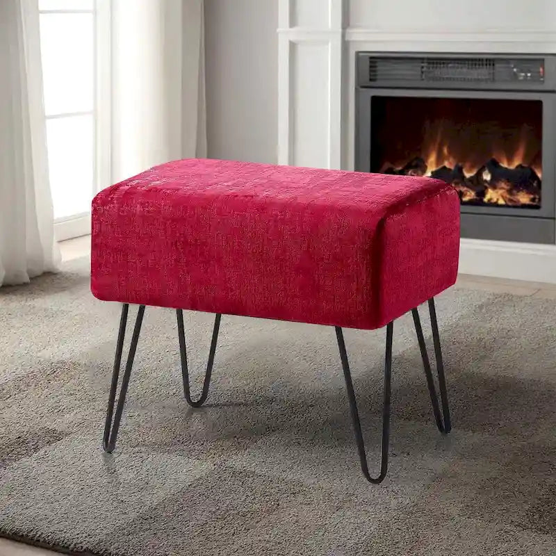 Pouf en velours texturé