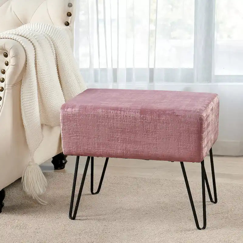 Pouf en velours texturé