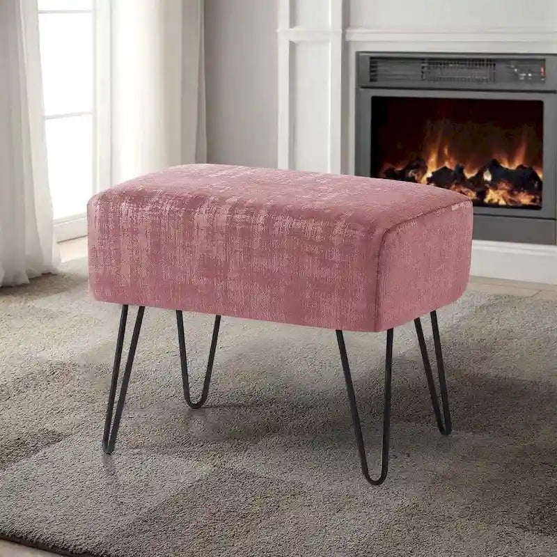 Pouf en velours texturé