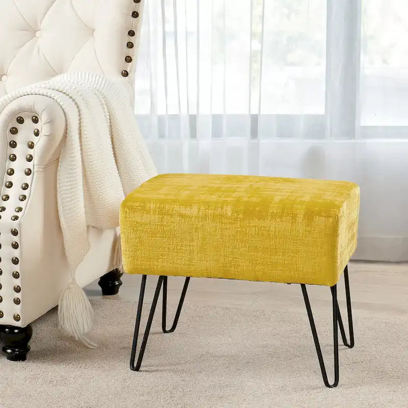 Pouf en velours texturé